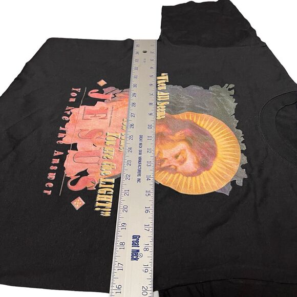 Jesus Tee Vintage Mens M Black Hopeless Dark USA Light Answer Hoss Prayers Saint - Picture 6 of 9
